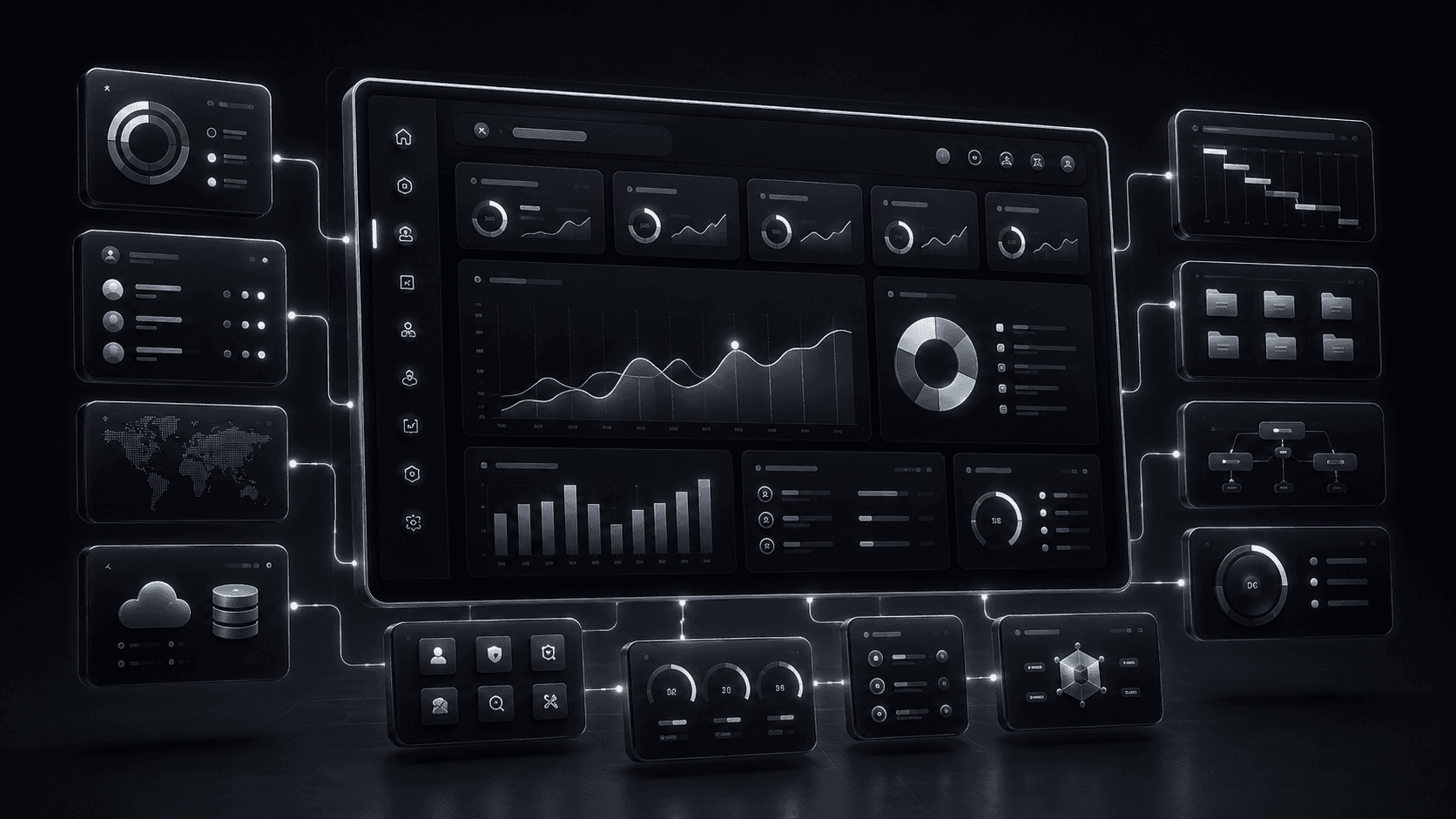 Vorschau eines Admin-Dashboards und Portals